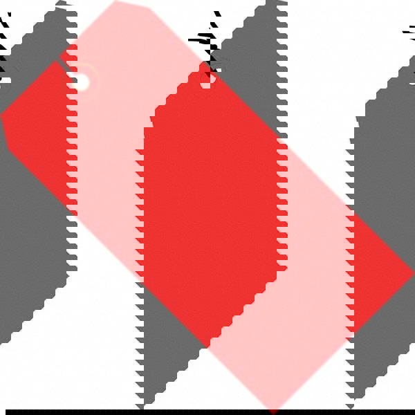 Blank Tag: 4-1/4'' High, Red, Synthetic Paper